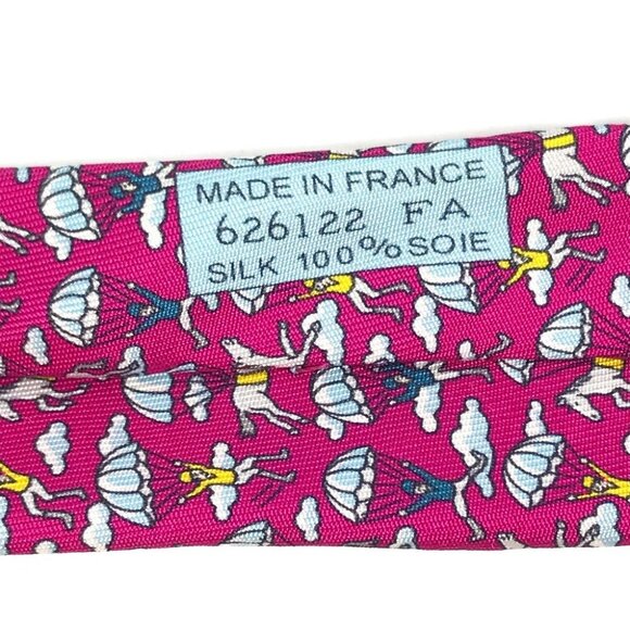 HERMES cloud hose Overall handle Fashion Accessories Necktie silk Purple Based - Picture 6 of 14